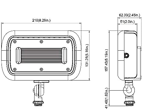 45W Security LED Flood Light, 120-277V AC, IP66 Waterproof, UL Listed