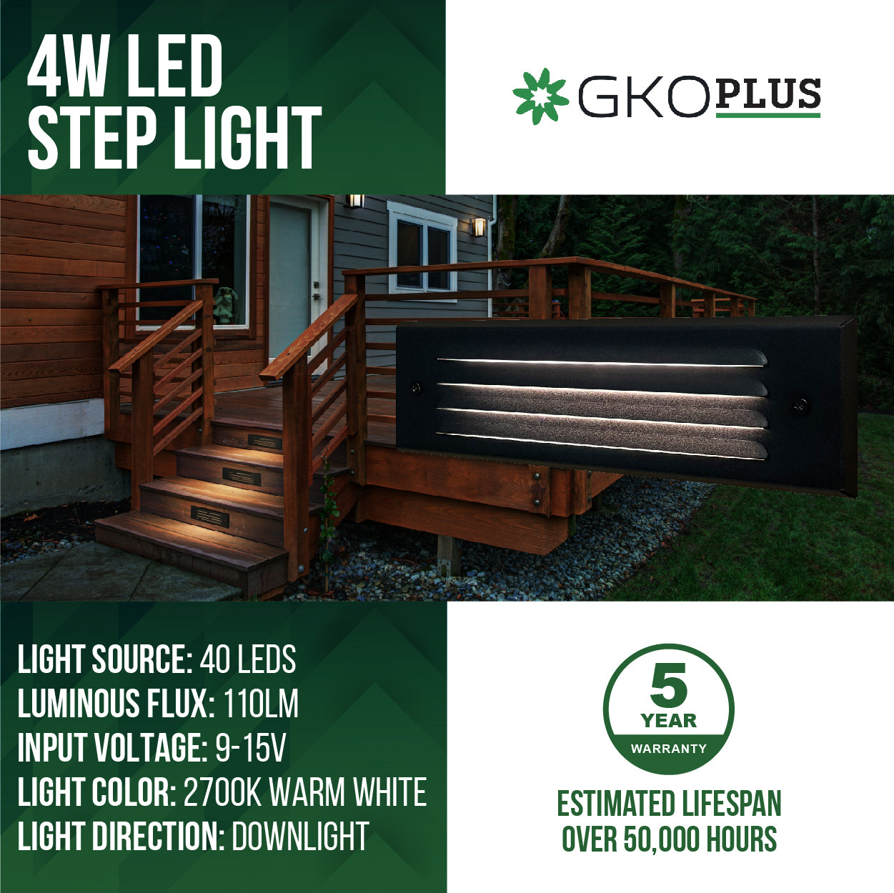Low Voltage Step Lights 7 Inch 3W Deck Step Lighting