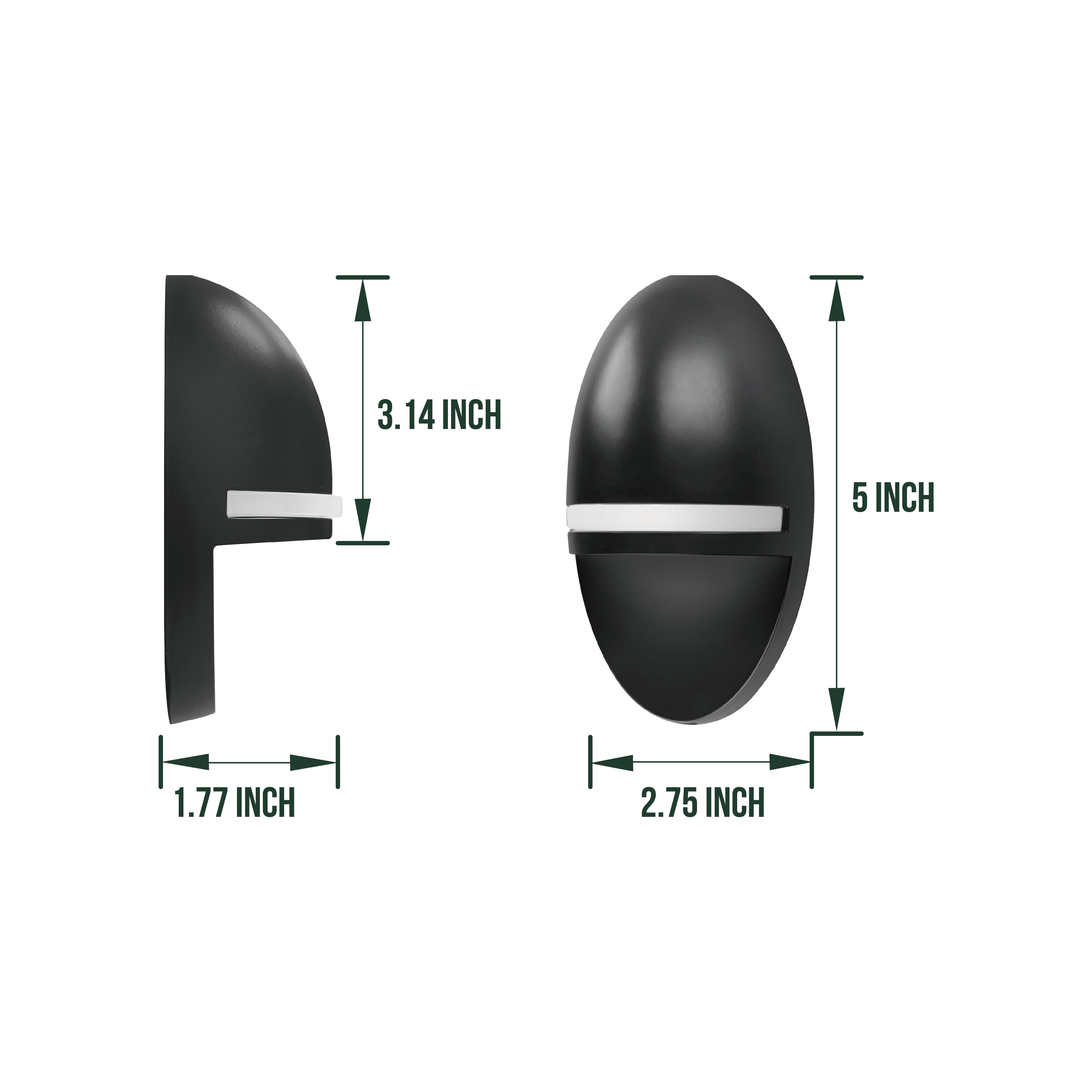 Low Voltage Vertical Oval Post Light, 9-15V AC/DC, 2W, 2700K