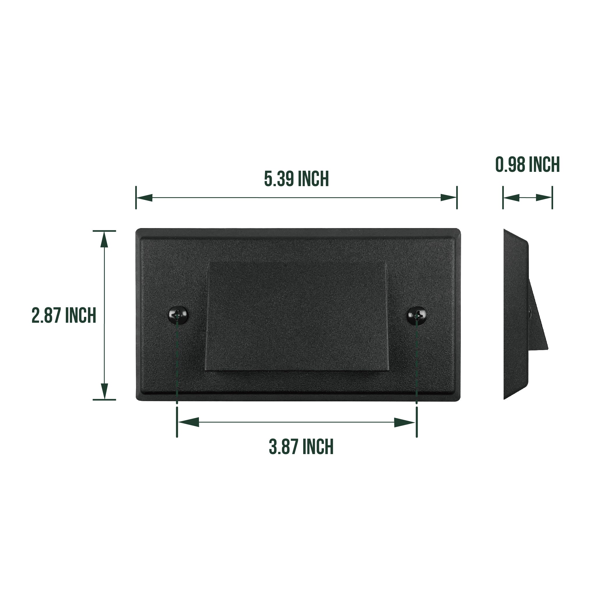 Low Voltage Cutoff Step Light, 9-15V AC/DC, 3W, IP65, 5.39" x 2.87" x 0.98"