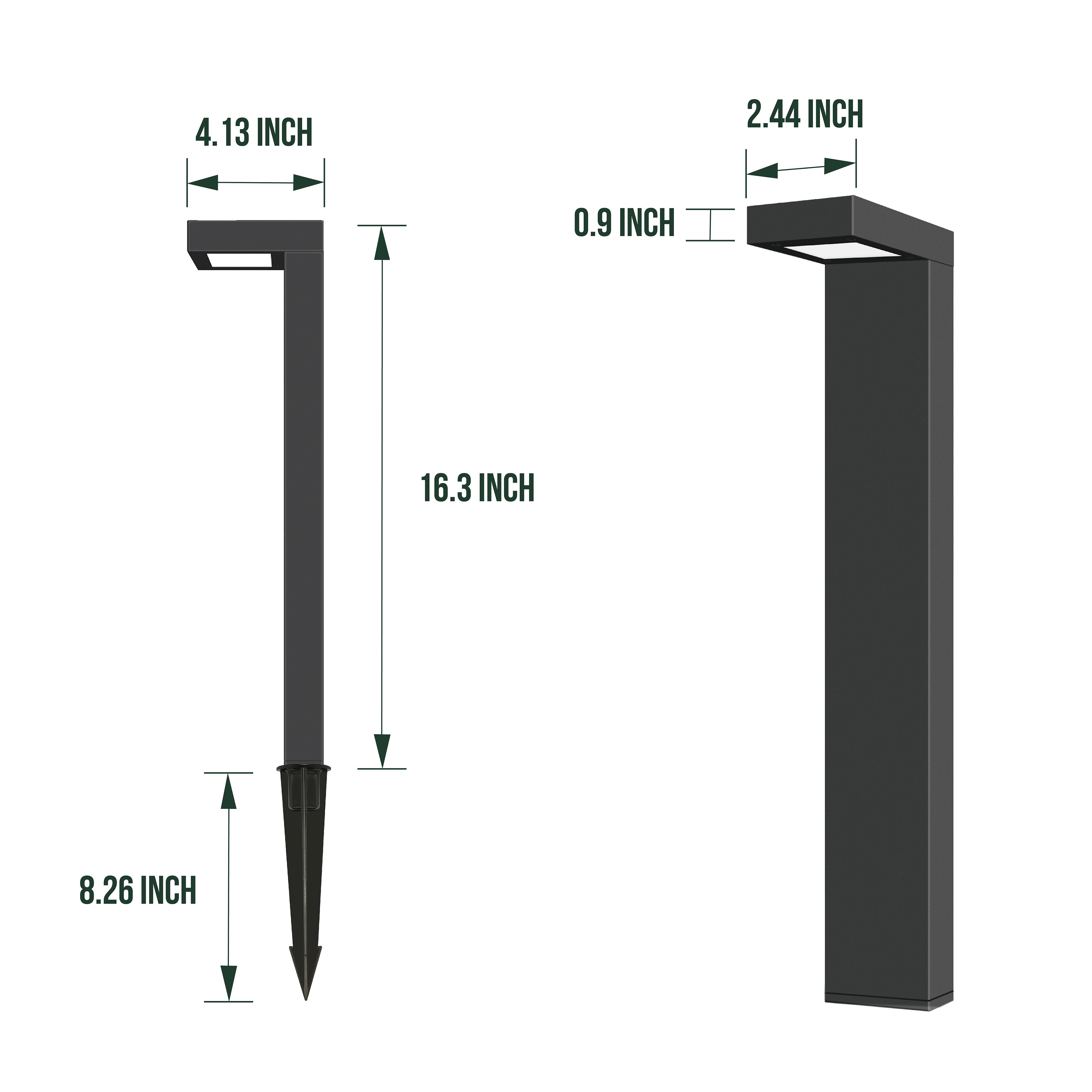 Low Voltage Landscape Pathway Light, 9-15V AC/DC, IP66+ Waterproof, Color Changing